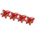 thumbnail image 1 of Adornos Para árbol De Navidad, Atractiva Flor Artificial Con Purpurina Navideña, Flor De Navidad Falsa De Larga Duración Para Fiesta Y Boda, 1 of 7