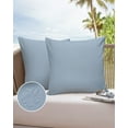 thumbnail image 6 of Pack of 2 Outdoor Pillow Covers, Solid Color Light Blue Waterproof Square Throw Pillowcase Cushion Decorative Pillow Covers for Couch Patio Tent, 16x16 in, 6 of 6