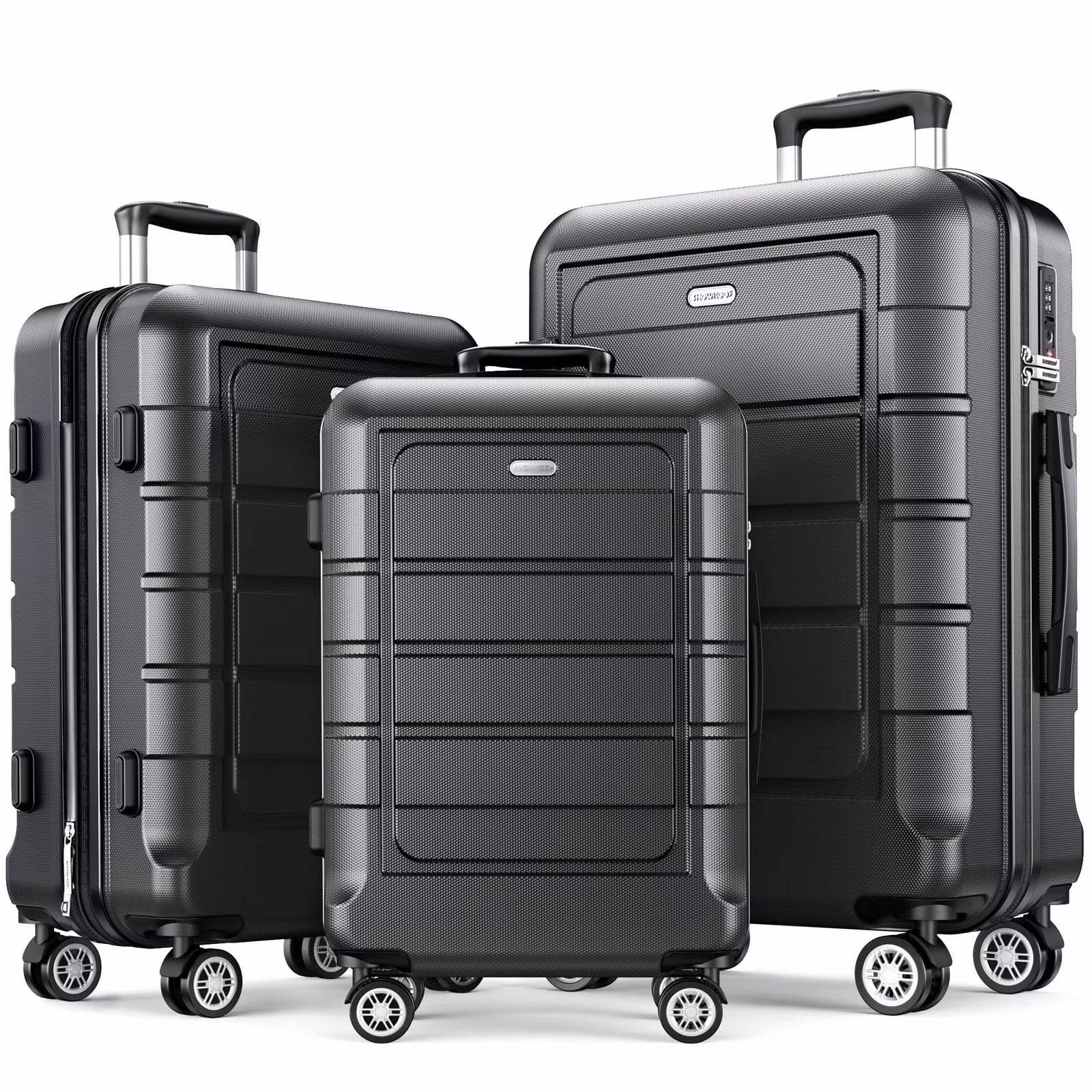 SHOWKOO 3 Piece Suitcase Luggage Set with TSA Lock for Travel Trips Business - Walmart.com