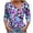Purple 2, variant on Vynhevius Women's Asymmetrical Button V Neck Blouse Printed Long Sleeve Casual Daily Wear Tunic Tops