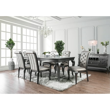 - Furniture of America Tara 9-Piece Silver Dining Table Set