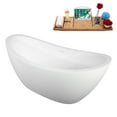 thumbnail image 4 of 67" Streamline B-436-180-WH Soaking Freestanding Tub and Tray With Internal Drain in Glossy White, 4 of 10
