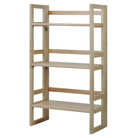 - 3-Tier Folding Student Bookcase in Natural Finish