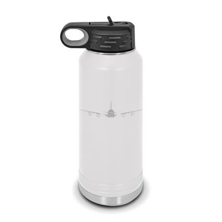 

A380 Water Bottle 32 oz - Laser Engraved w/ Flip Top Removable Straw - Polar Camel - Stainless Steel - Vacuum Insulated - Double Walled - Drinkware Bottles - airliner - White