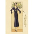 thumbnail image 2 of Vintage Fashion 13x18 White Modern Wood Framed Museum Art Print Titled - Daytime Dress in Navy, 2 of 4