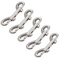 thumbnail image 1 of 5pcs Zinc Alloy Double End Bolt Snap Hook Practical Double Ended Snaps Diving Clips Key Ring Silver, 1 of 7