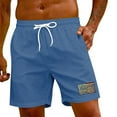 thumbnail image 5 of OHGOD Relaxed Fit Shorts Men - Casual Men Shorts - Short for Men Summer - Men's Hawaiian Lace-up Shorts Casual Pants - Blue - S, 5 of 6