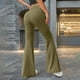 thumbnail image 2 of Pantalones rectos de yoga para mujer: tiro medio, pierna ancha, cintura elástica, bolsillos laterales profundos, lavado a mano, poliéster-spandex, tallas XS-XL, para el trabajo/el fin de semana., 2 of 5