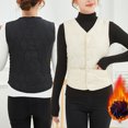thumbnail image 2 of Lohuatrd Women Fall Winter Vest Coat Soft Thick Padded Sleeveless Single-breasted Solid Color V Neck Cardigan Slim Fit Warm Pockets Lady Waistcoat, 2 of 8