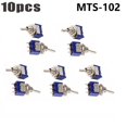 thumbnail image 4 of 10 Pcs Mini Interrupteurs à Bascule Miniatures Bleus Mts-102 3 Broches Spdt On 6A 125Vac, 4 of 8