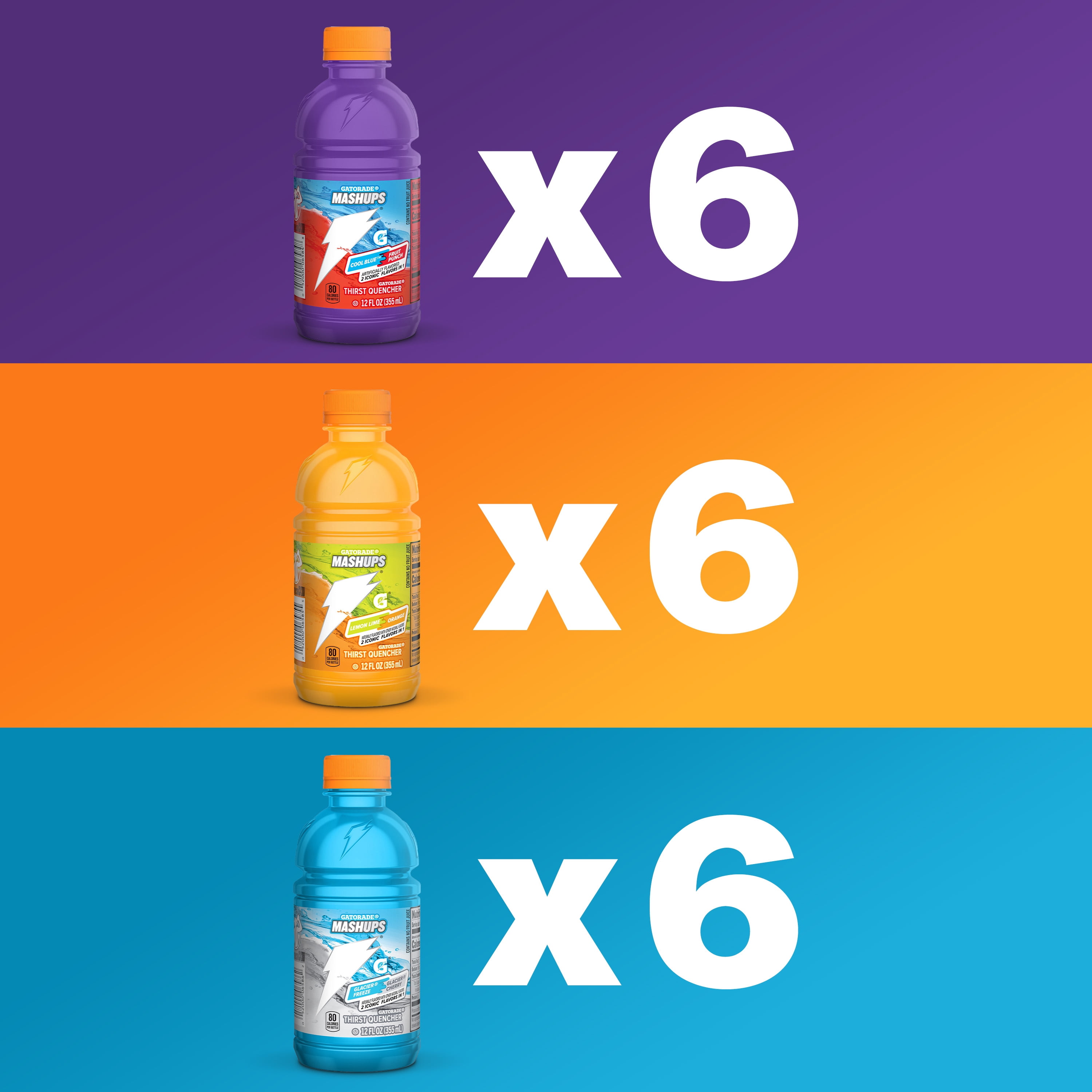 Gatorade Thirst Quencher Mashup Variety Pack Sports Drink, 12 fl oz, 18 Count Bottles