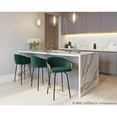 thumbnail image 6 of LumiSource Black Metal, Gold Metal, Emerald Green Velvet Claire Counter Stool - Set of 2, 6 of 12