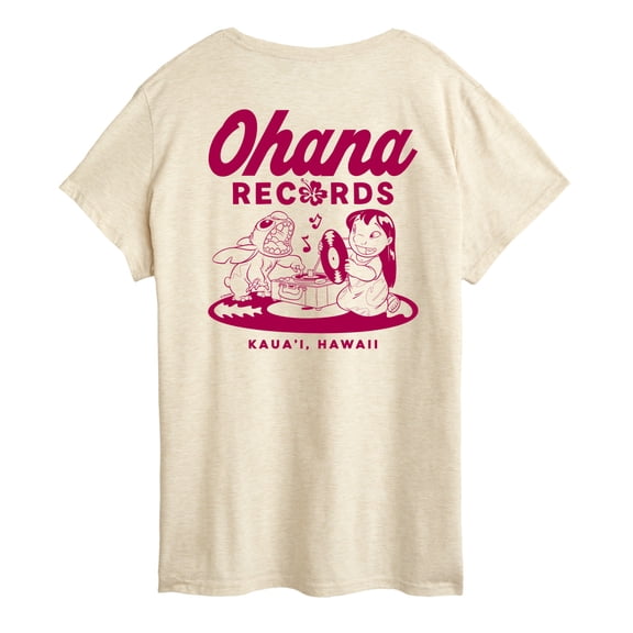 Lilo & Stitch - Ohana Records - Women's Short Sleeve Graphic T-Shirt