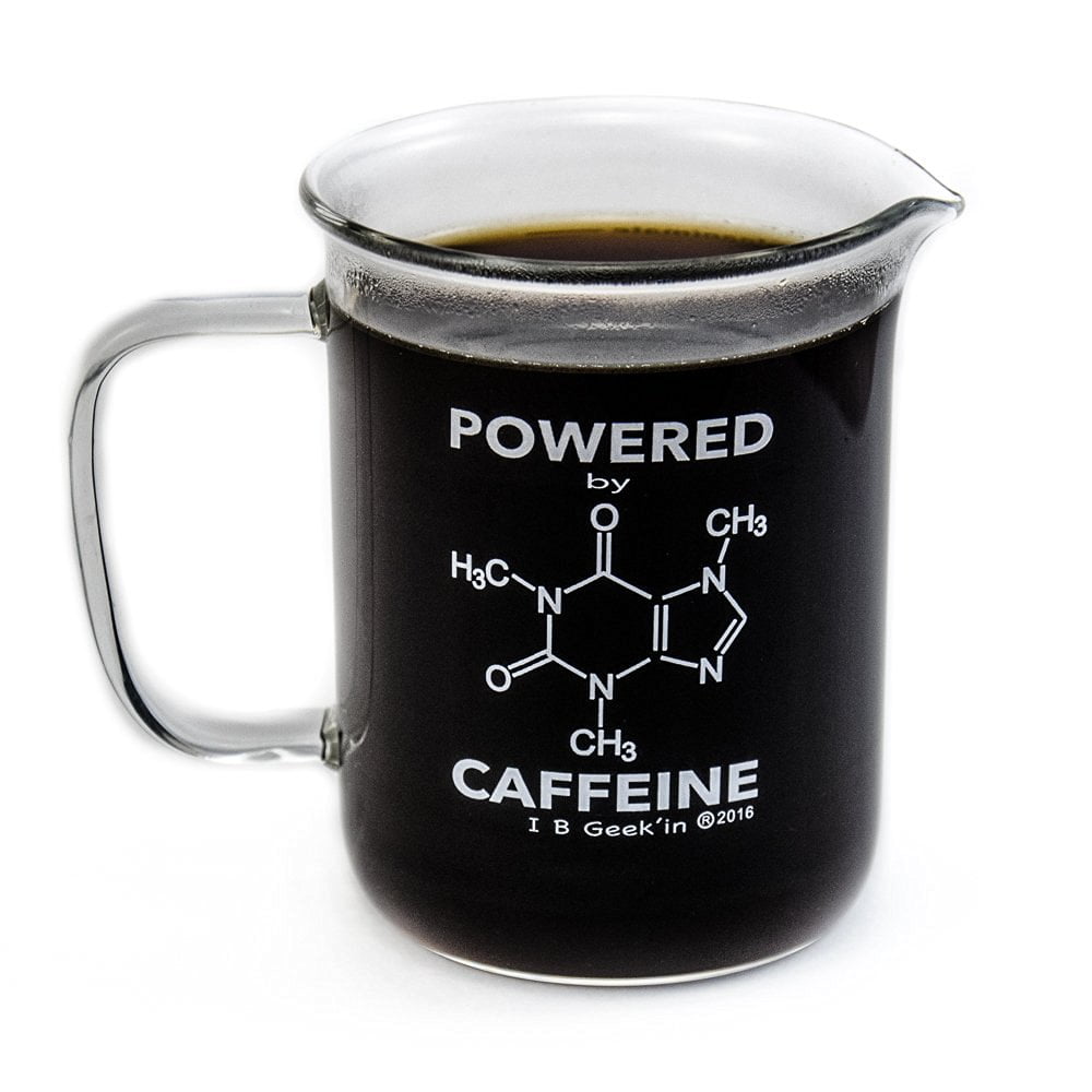 Premium Laboratory Beaker Mug Powered By Caffeine Borosilicate