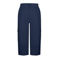 thumbnail image 6 of JSKUMAR Baggy Cargo Capri Pant for Women Casual High Waist Lightweight Hiking Streetwear Outfits with Multi Pockets Navy001|M, 6 of 7