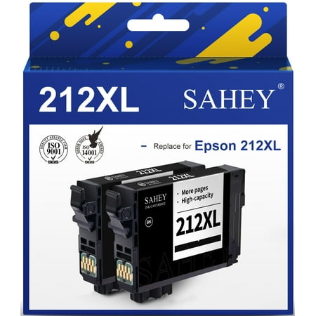 212xl Ink Cartridge for Epson 212 Ink for Epson Workforce WF-2850 WF-2830 Expression Home XP-4100 XP-4105 Printer (2 Black)