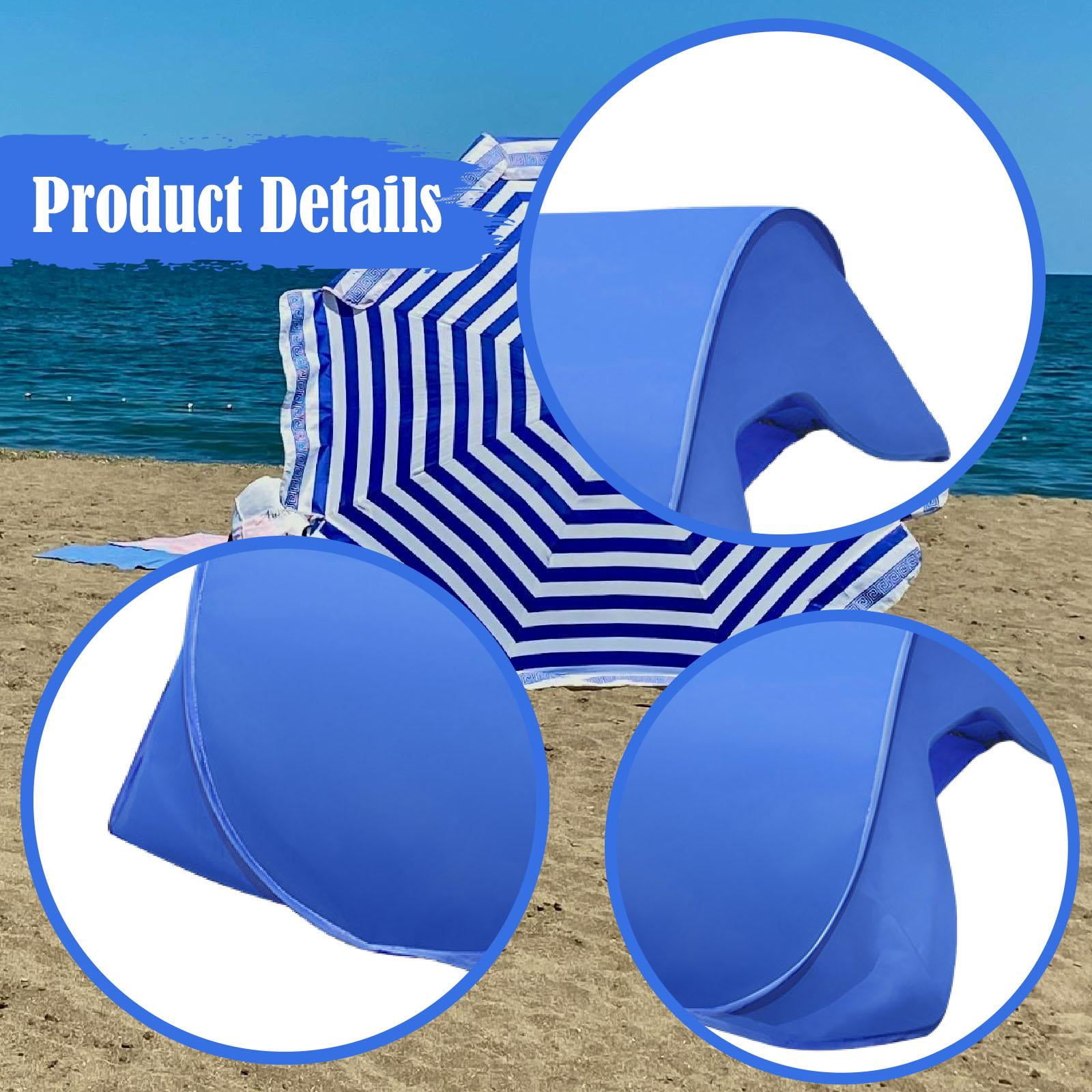 TTETTZ Mini Beach Sun Shelter Instant Canopy Zipper with Phone Pocket Head Shade Automatic Shade Tent for Fishing Outdoor Dog Pet Blue