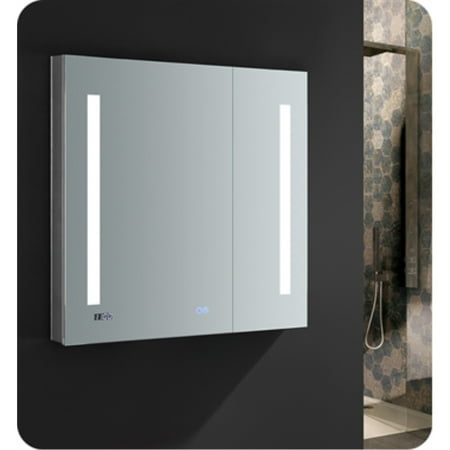 Fresca Tiempo 30x30" LED Lighting Aluminum Bathroom Medicine Cabinet in Mirrored