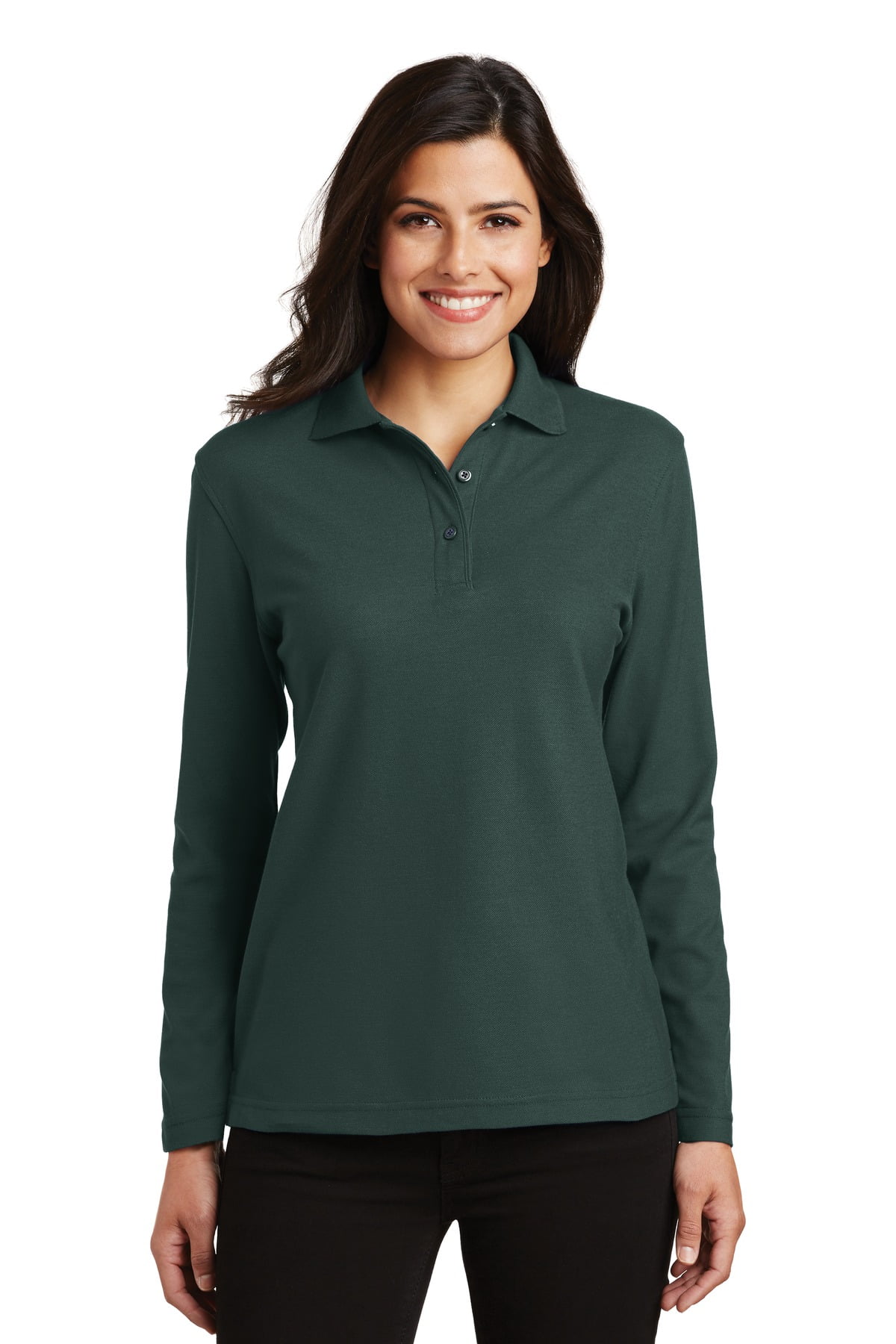 Port Authority ® Ladies Silk Touch™ Long Sleeve Polo. L500LS - Walmart.com