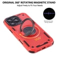 thumbnail image 2 of Dteck Case for iPhone 13 Pro Max,Shockproof TPU+PC Case Invisible 360°Rotatable Ring Stand Military Drop Protection Cover for iPhone 13 Pro Max,Red, 2 of 7