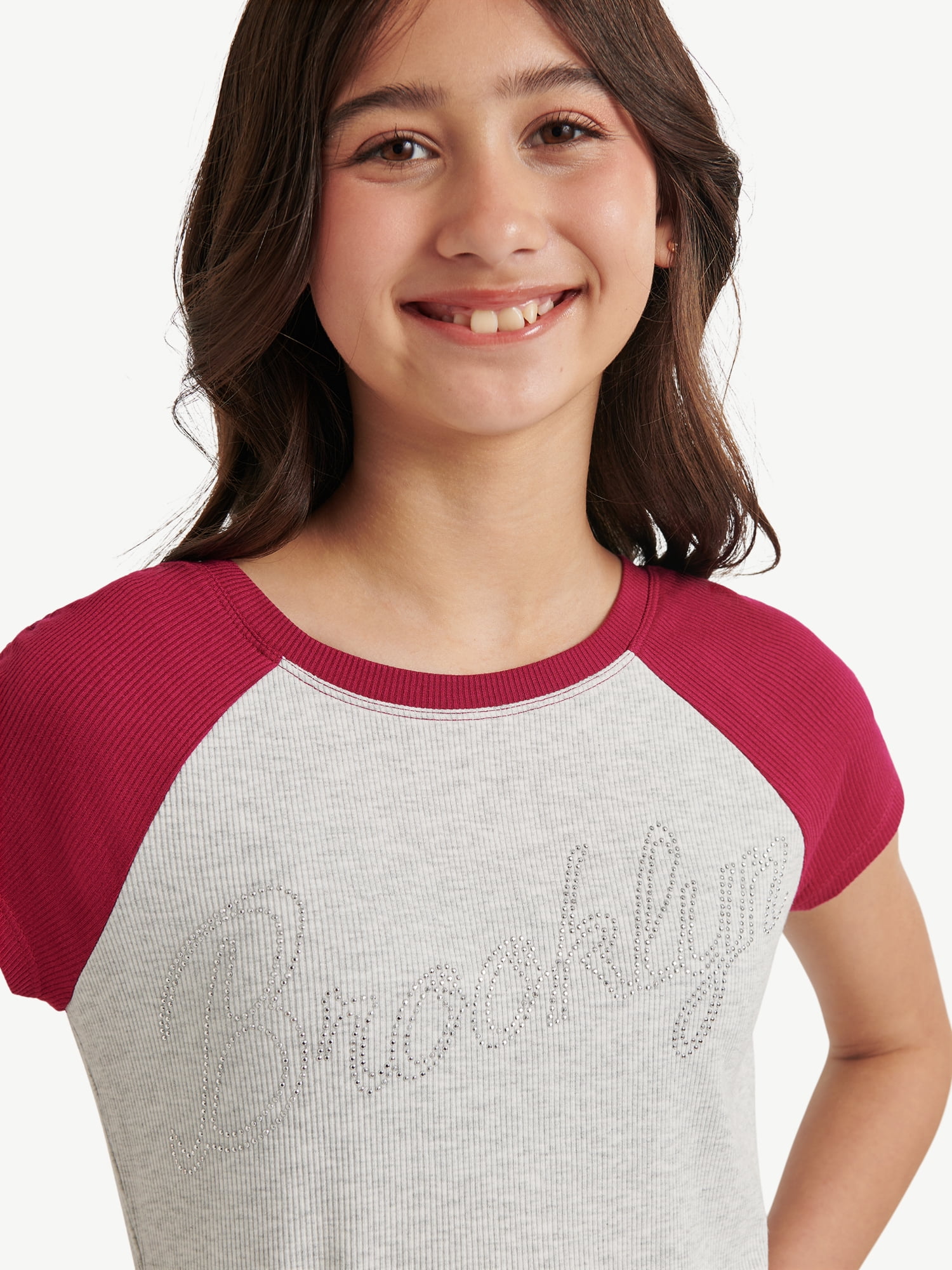 Justice Girls Short Sleeve Raglan Tee, Sizes XS - XLP