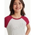 thumbnail image 3 of Justice Girls Short Sleeve Raglan Tee, Sizes XS - XLP, 3 of 8