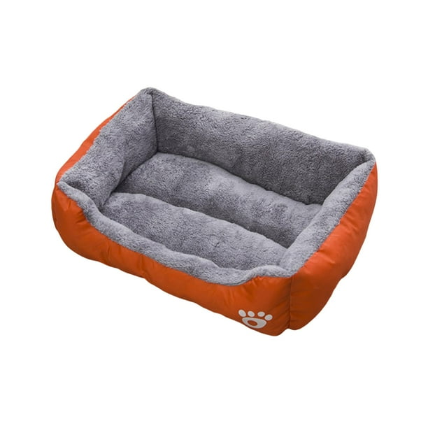 Cama para perros pequeños y gatos de 17,7x11,8 pulgadas, suministros suaves y cálidos para mascotas, Base antideslizante multifuncional, cama para Naranja
