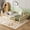 Oak, variant on Full Size Floor Bed with Fence, Low Profile Platform Bed Frame, Wood Floor Bed, Oak