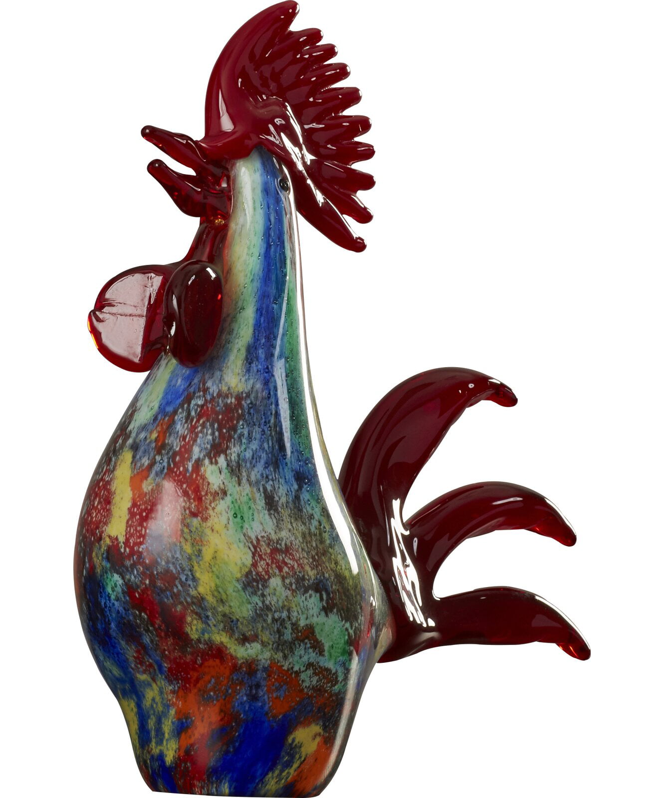 Farm MINIATURE HAND BLOWN Art GLASS Multi Colors Rooster Chicken Animal FIGURINE 