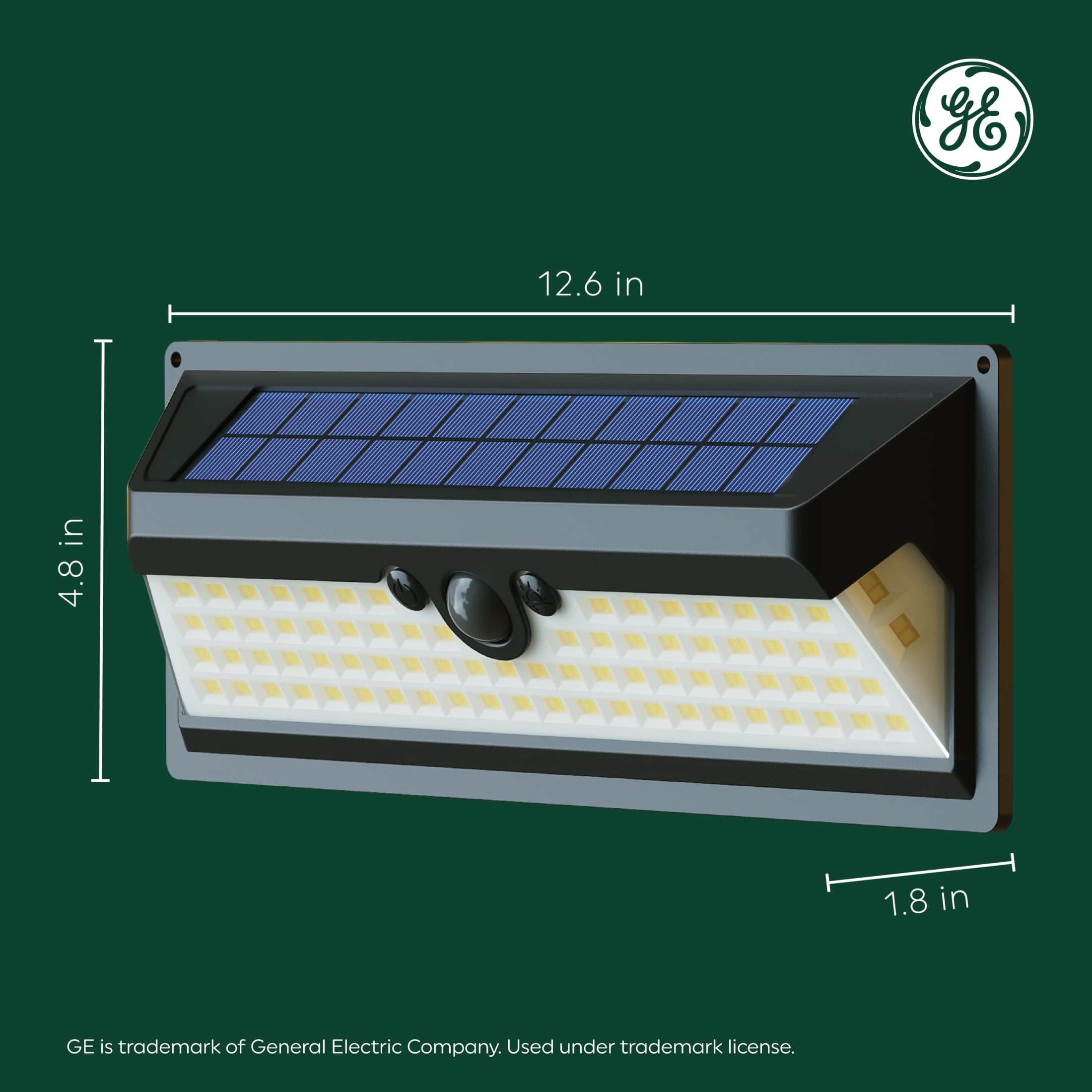 GE Outdoor Security LED Wall Light with Motion & Dusk to Dawn Sensor, Solar Light, 2400 Lumens