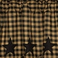 thumbnail image 3 of VHC Brands Star Cotton Primitive Kitchen Curtains Rod Pocket Appliqued 16x60 Valance, Raven Black, 3 of 5