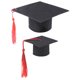 thumbnail image 2 of KAKOWELY 2 birretes de graduación de animales pequeños, mini sombreros de soltero con borlas, sombreros de conejillo de indias para disfraz., 2 of 5