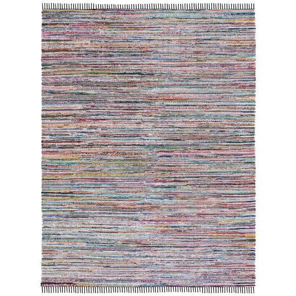 SAFAVIEH Rag Rug Lacework Distressed Area Rug, Black/Pink, 8' x 10'