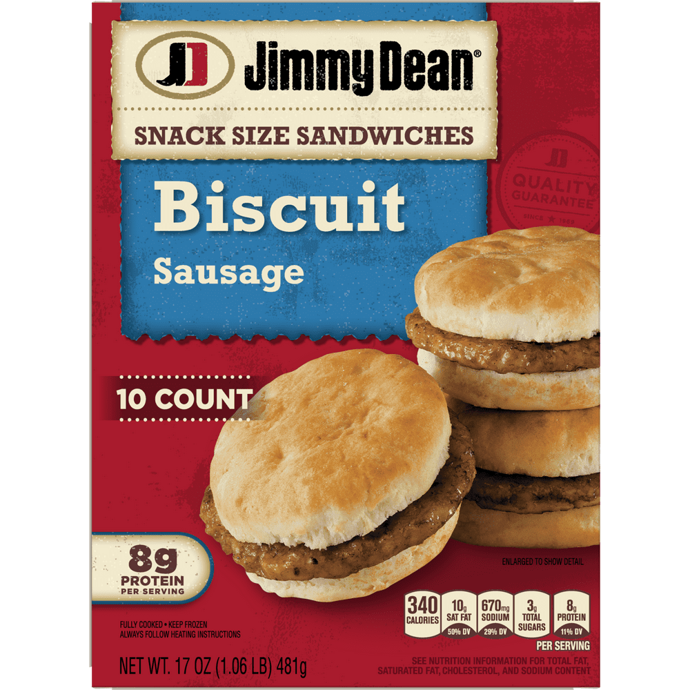 Jimmy Dean snack size sausage biscuit sandwiches.