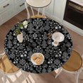 thumbnail image 3 of Black Fitted Round Tablecloth with Elastic Edge \u2013 Washable, Anti-Slip, Wrinkle-Free Table Cover for 43"-48" Round Tables, 3 of 4