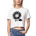 thumbnail image 2 of Busydd Summer Tops for Women Trendy Comfortable Cotton Tshirts for Women Casual Round Neck Graphic Tees for Women Lightweight Crop Tops for Women S, 2 of 5