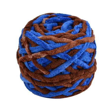 Festival Polyester Knitting DIY Hat Blanket Scarf Yarn Blue Coffee Color