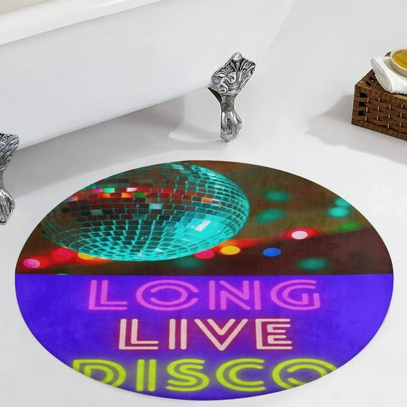 Long Live Disco Round Carpet Circle Rug Outdoor Patio Area Rug Washable Large Area Rugs Hallway Room Decor Fitness Mats