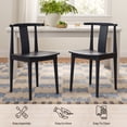 thumbnail image 5 of EYYTHUNG Wood Dining Chairs Set of 2, Farmhouse Kitchen Chairs with Curved Back Mid Century Wishbone Dining Chairs, Black, 5 of 9