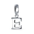 thumbnail image 1 of Personalized Gift Block Letter E Alphabet Initial Dangle Charm Bead Sterling Silver for European Bracelet Custom Engraved, 1 of 4