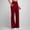 Wine, variant on FRSASU Women's Pants High Waist Dress Business Casual Trousers with Pocket Fashion Solid Straight Slim Stretch Yoga Slacks White