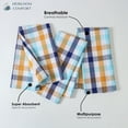 thumbnail image 3 of HEIRLOOM COMFORT Gingham Multi Check 100% Cotton Cloth Napkins Set of 6, Large 18x18 Inch, Washable, Reusable & Durable Fabric for Dining, Events, Everyday Use, Indigo Blue, Yellow, Aqua Blue, White, 3 of 6