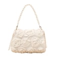 thumbnail image 2 of Clutch Purse For Women Elegant Evening Bags 3D Floral Satin Small Purse With Pearl Beaded Top Handle Detachable Strap, 2 of 4