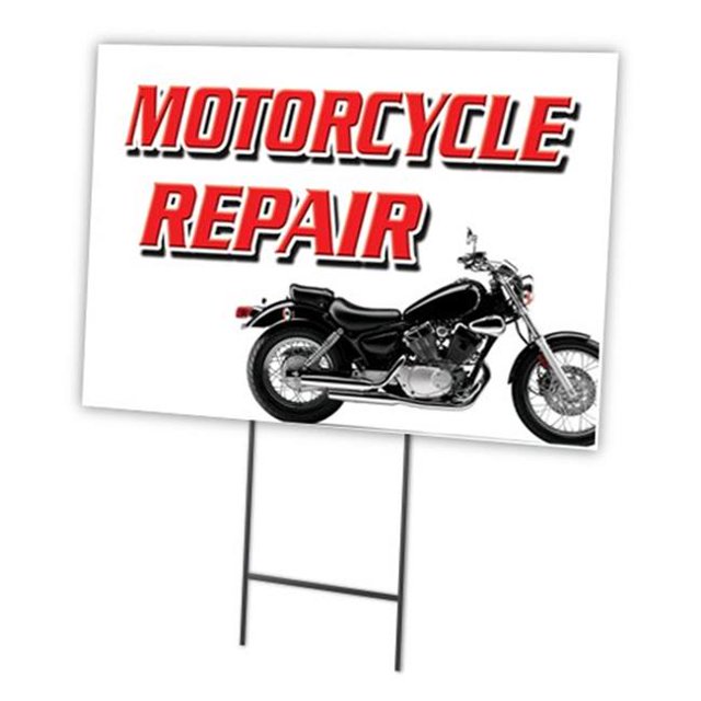 SignMission C-1216-DS-Motorcycle Repair 12 x 16 in. Yard Sign & Stake - Motorcycle Repair