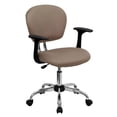 thumbnail image 1 of Scranton & Co Modern Mesh Fabric Mid-Back Office Chair with Arms in Coffee Brown, 1 of 6