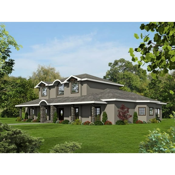 001-3600: Traditional 6 Bed, 8 Bath Luxury Home Plan, 5000 Sq Ft: Full Blueprints with License to Build by Home Plan Marketplace - Lesuto