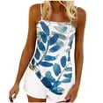 thumbnail image 4 of Xdegoge Spaghetti Strap Tank Top Plus Size Summer Breathable Tops Sleeveless Casual Loose Asymmetrical Hem Cami Fashion Versatile Bohemian Beach Holiday Streewear, 4 of 6
