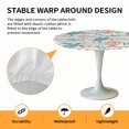 thumbnail image 2 of Elastic Fitted Round Tablecloth, Teal Red Coastal Waterproof Stretch Table Cover for 45"-54" Tables, Beach Nautical Sea Turtle Coral Starfish Vintage Washable Outdoor Tablecloths for Patio, Picnic, 2 of 9