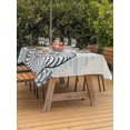 thumbnail image 3 of Outdoor Tablecloth with Umbrella Hole for Patio/Picnic/Party/Camping, Vintage Blue Coastal Waterproof Table Cloth Rectangle Table Cover Washable, Nautical Starfish Coral Summer Ocean Retro (60"x 84"), 3 of 9