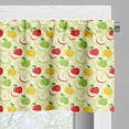 thumbnail image 5 of Ambesonne Fruits Valance & Curtain, Retro Country Kitchen, 55"x45", Green Red Yellow, 5 of 6